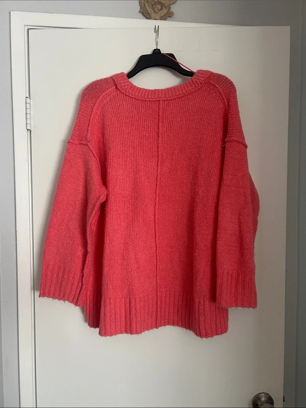 Free people V-Neck Relaxed Fit Women's Sweater in Coral Pink